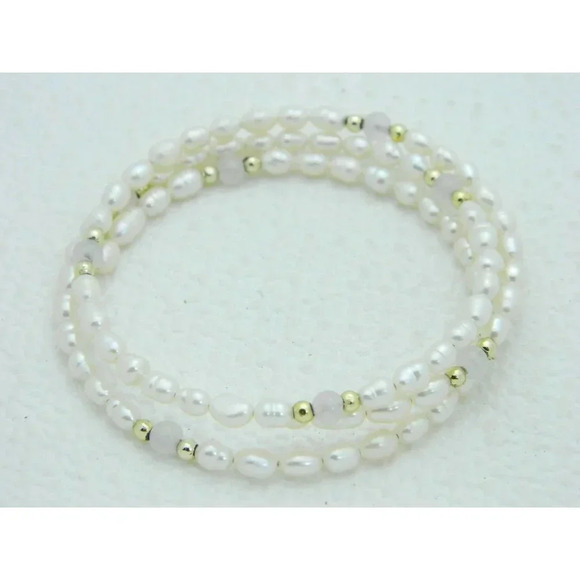 FRESHWATER PEARLS & White Quartz Gemstone - Picture 3 of 3